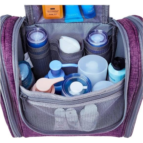 Hanging Travel Toiletry Bag Cosmetic Make up Organizer for Women Purple - Picture 5 of 6